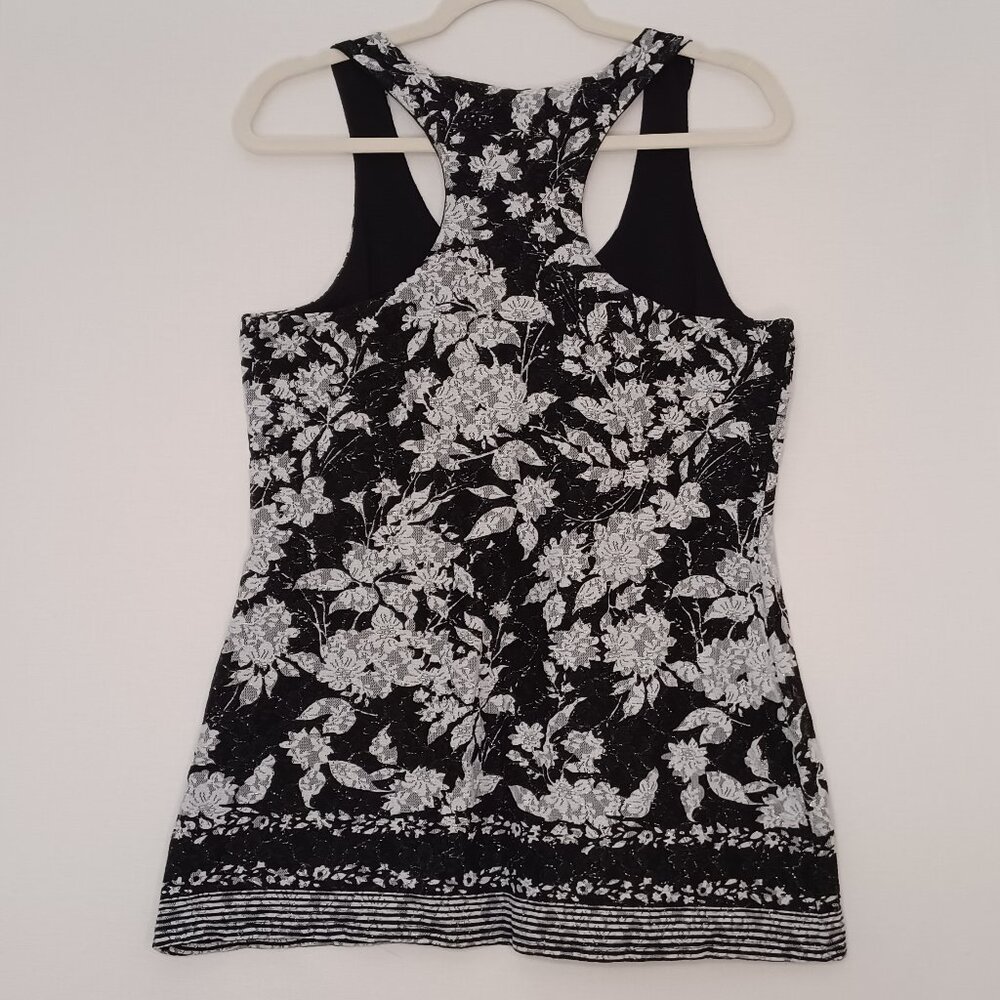Women's I.N.C. Black& White/Silver Tank with Rough Exterior Material Size Large - Picture 2 of 8